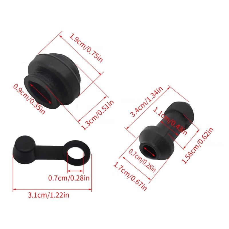 3Pcs Motorcycles Scooter Brake Upper Lower Pump Caliper Shock Absorbers Sleeve Rubber Waterproof Cap