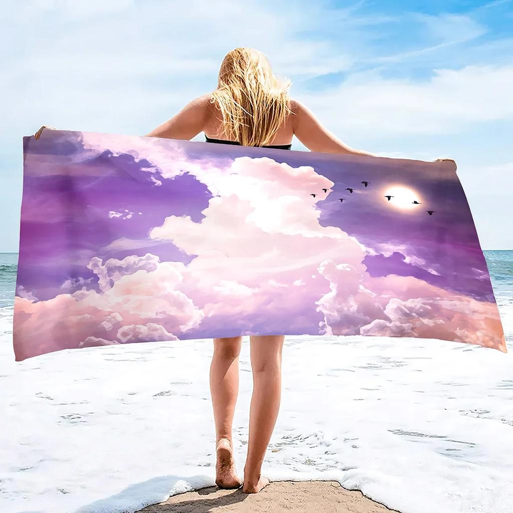The Clouds Beach Towel,Beach Blanket Oversized Sand Resistant Beach Towels,Fast Drying, Sand Free Lightweight Large Towels