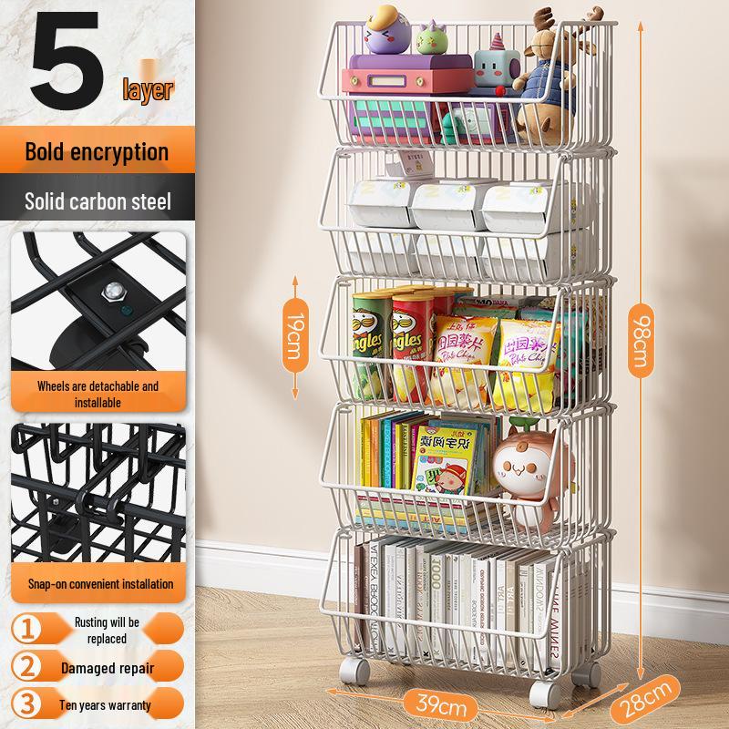 Multi-layer Floor-standing Fruit & Veggie Basket Rack for Kitchen & Home