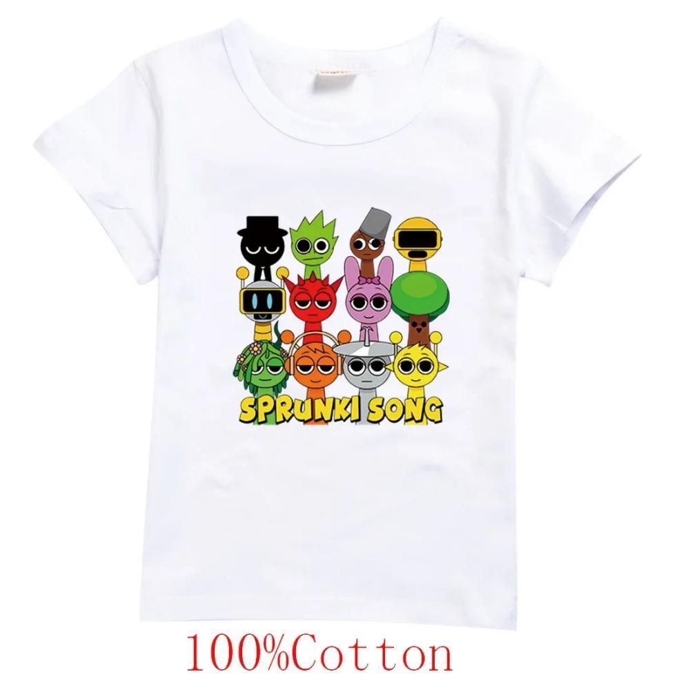 Summer Children's T-shirt Sprunki Game Incrediblebox Print Cartoon Short Sleeve Casual Fashion Boy Girl Baby Tee Top Kid Clothes