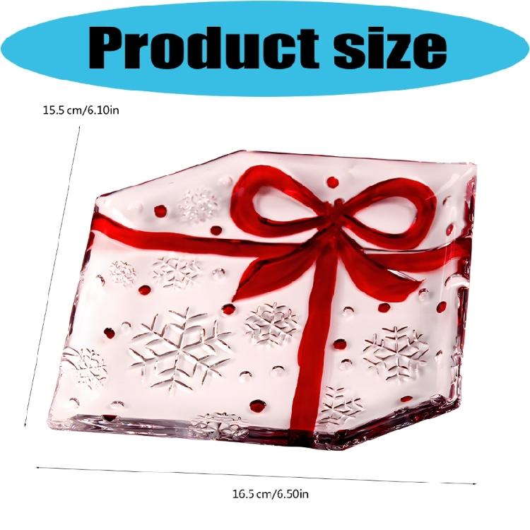 Stylish Glass Cake Storage Bowl Multifunctional Candy Tray Afternoon Tea Cake Plate Adorned With Red Bowknot