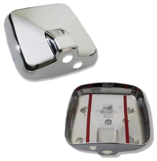 Vehicle Chrome Cover Square Large-sized Under-mirror (single Unit) [MADMAX] (truck/truck Parts)