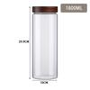 Airtight Glass Storage Jar with Acacia Wood Lid - Thick Transparent Jar for Grains and Cereals