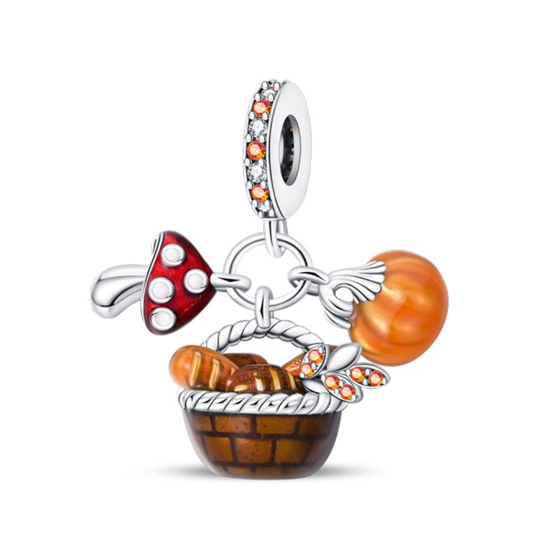 925 Silver Color Fashion Squirrel Maple Leaf Honey Autumn Series Charms Bead Fit 3mm 925 Original Bracelets Fine DIY Jewelry