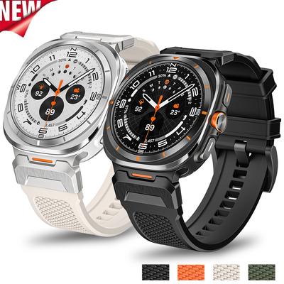 Silicone Bracelet for Samsung Galaxy Ultra Watch 47mm Rubber Men Band Metal Connector Strap for SAMSUNG Galaxy Watch 7 ULTRA 47