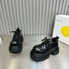 British Style Loafers Women's Muffin Platform Small Leather Shoes Women's 2025 New Retro Black Shoes Women's Shoes Are Versatile
