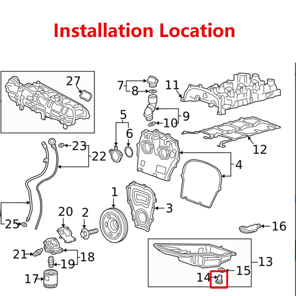 1Pcs Engine Oil Sump Screw Plug Drain For Cadillac CT4 CT5 CT6 XT4 XT5 XT6 Easy Installation Car Accessories 12713651 55501526