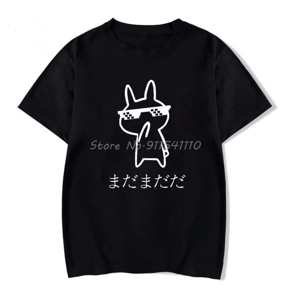 Baka Rabbit T-Shirt Sommer Damen Schwarz T-Shirt Harajuku Streetwear Herren Kleidung Anime Baumwollshirt Japanisch Freund Paar T-Shirt