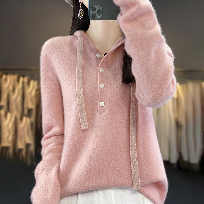 Women's Cashmere Sweater Qinghe Cashmere 30% Cashmere 70% Wool Women's Autumn and Winter Cashmere Pullover Soft and Warm