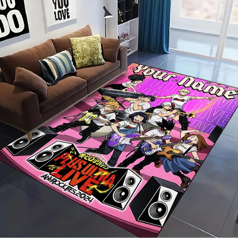 Name Custom My Hero Academia Carpet Rug for Living Room Bedroom Home Sofa Decoration,Kids play Non-slip Floor Mat