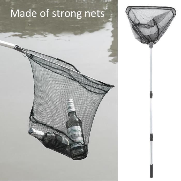 Epuisette de pêche pliante 1.5M Epuisette pliante pour la pêche avec poignée télescopique