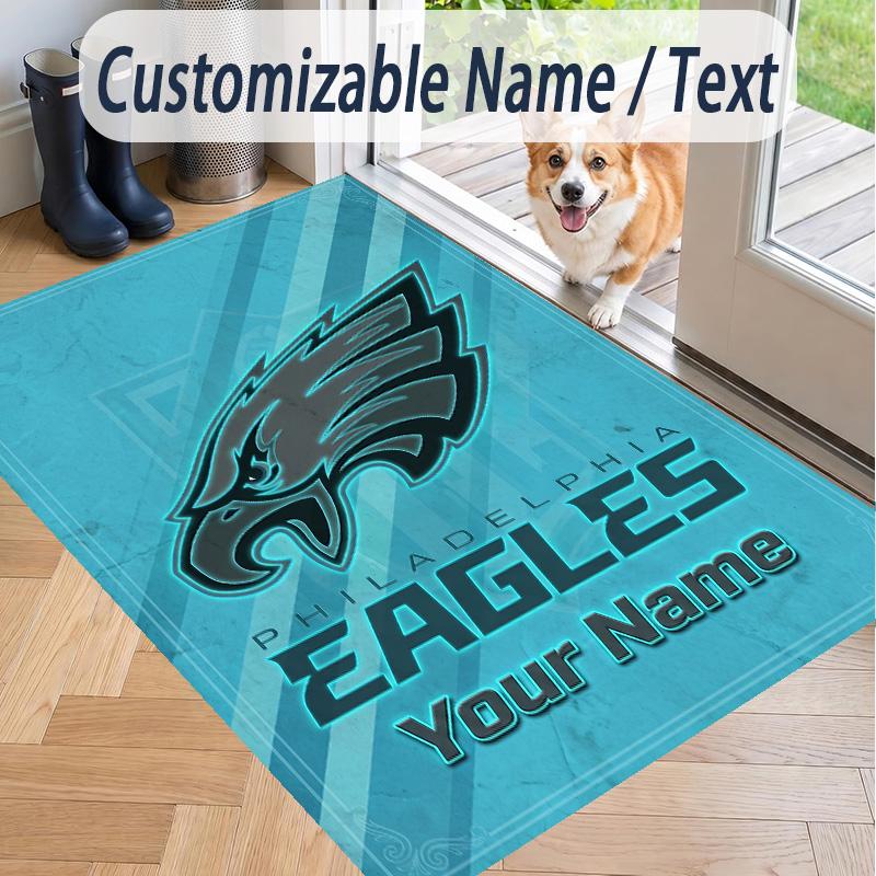Custom Text Printed Rug Philadelphia Eagles Non Slip Floor Carpet For Home Room Decor