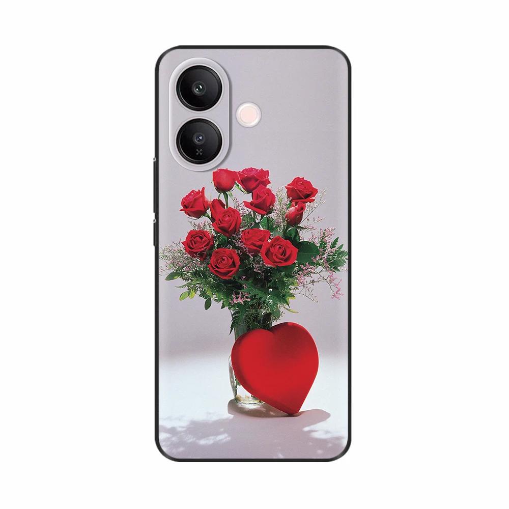 For Vivo V60 Lite Case Case Sweet Love Heart Flower Soft Silicone TPU Cover For Vivo V60 Lite 4G 5G Phone Cases Protective Coque