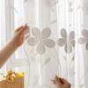 Embroidered Relief European American Flower Pattern Curtains, Transparent Rod Pockets for Seasonal Decoration, Reference Bedroom, Living Room
