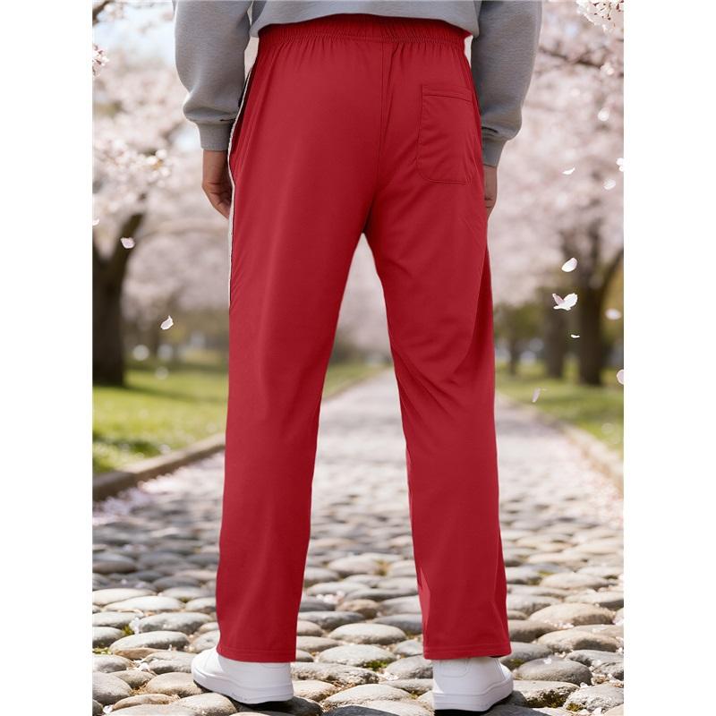 Pantaloni da Ginnastica a Strisce da Uomo Estivi Casual Gamba Dritta Pantaloni Atletici Vita Elastica Jogger