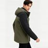 Yuzhaolin Men's Color Block Padded Jacket with Detachable Hood