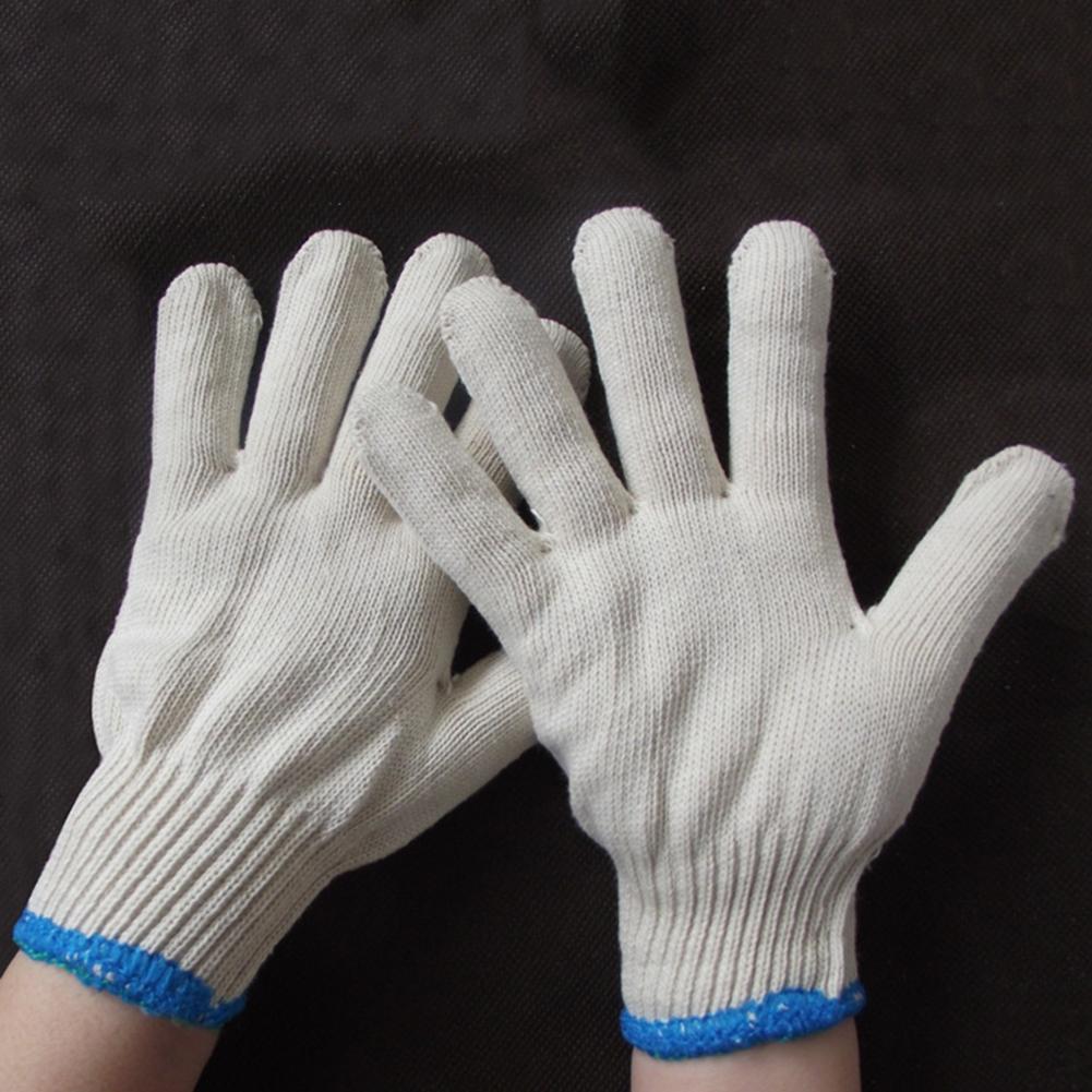 Brand New Durable Protective Gloves Cotton Thread Gloves Work Thick Nylon White Yarn Wear Resistant Cotton Thread Gloves
