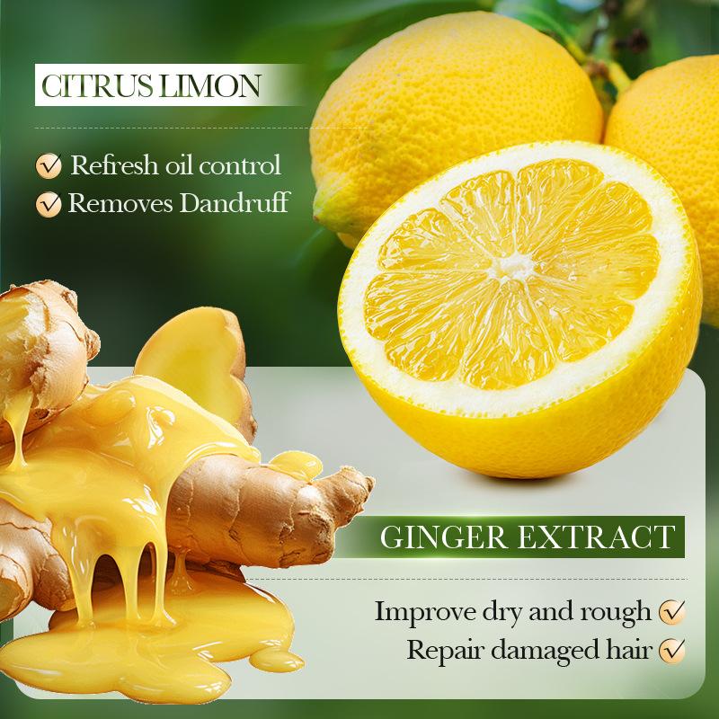 SADOER Shampooing nettoyant nourrissant et lissant au citron et au gingembre