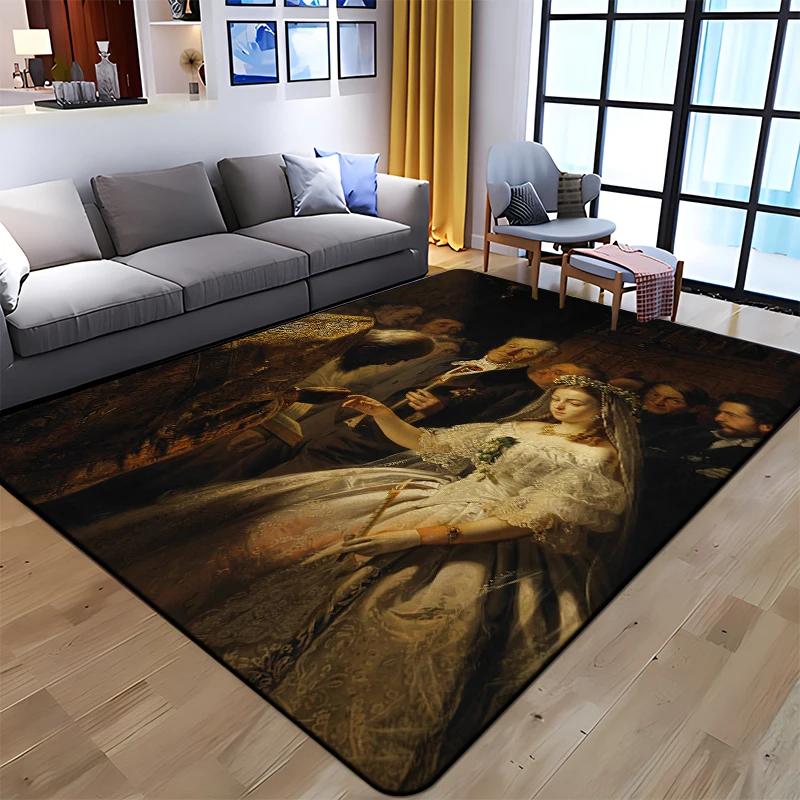 Starry Sky Carpet Van Gogh Art Painting Bathroom Rugs Non-slip Bedroom Mats Welcome Mat Floor Decorative Carpet for Living Room