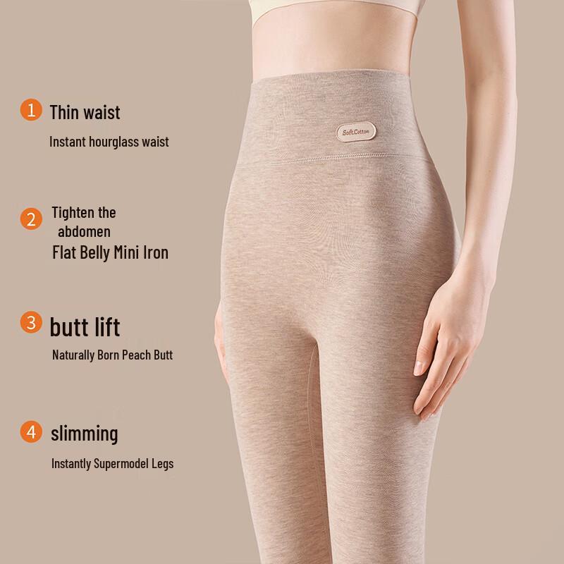 Ordifen Women's Ultra High-Waist Cashmere Silk Thermal Leggings