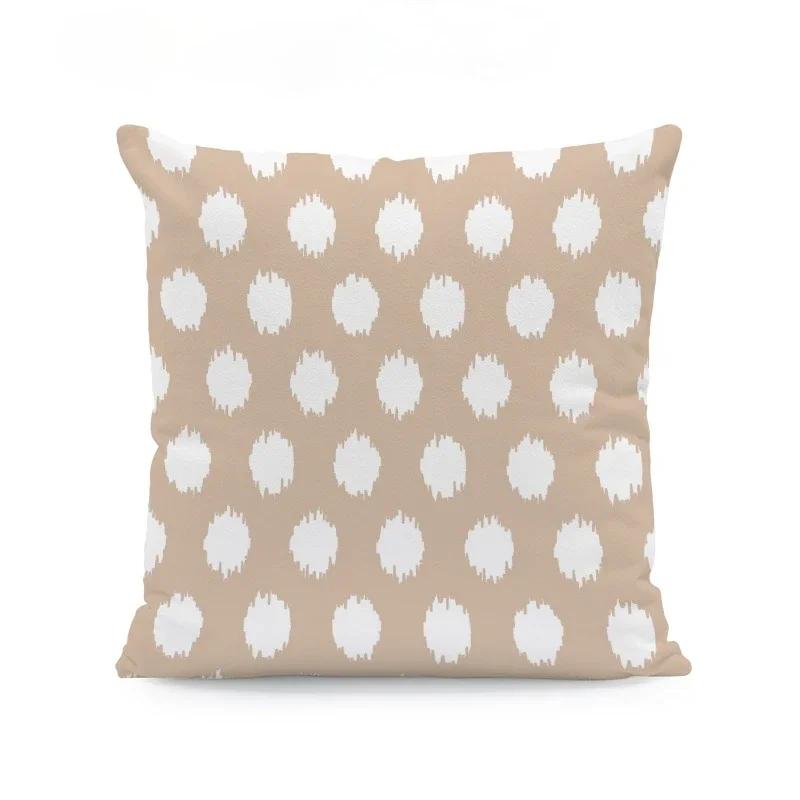Fashion Beige Geometric Cushion Arrow Petal Lace Texture Cushion Pillow Cover 45X45cm Polyester Decor Living Room Pillowcase