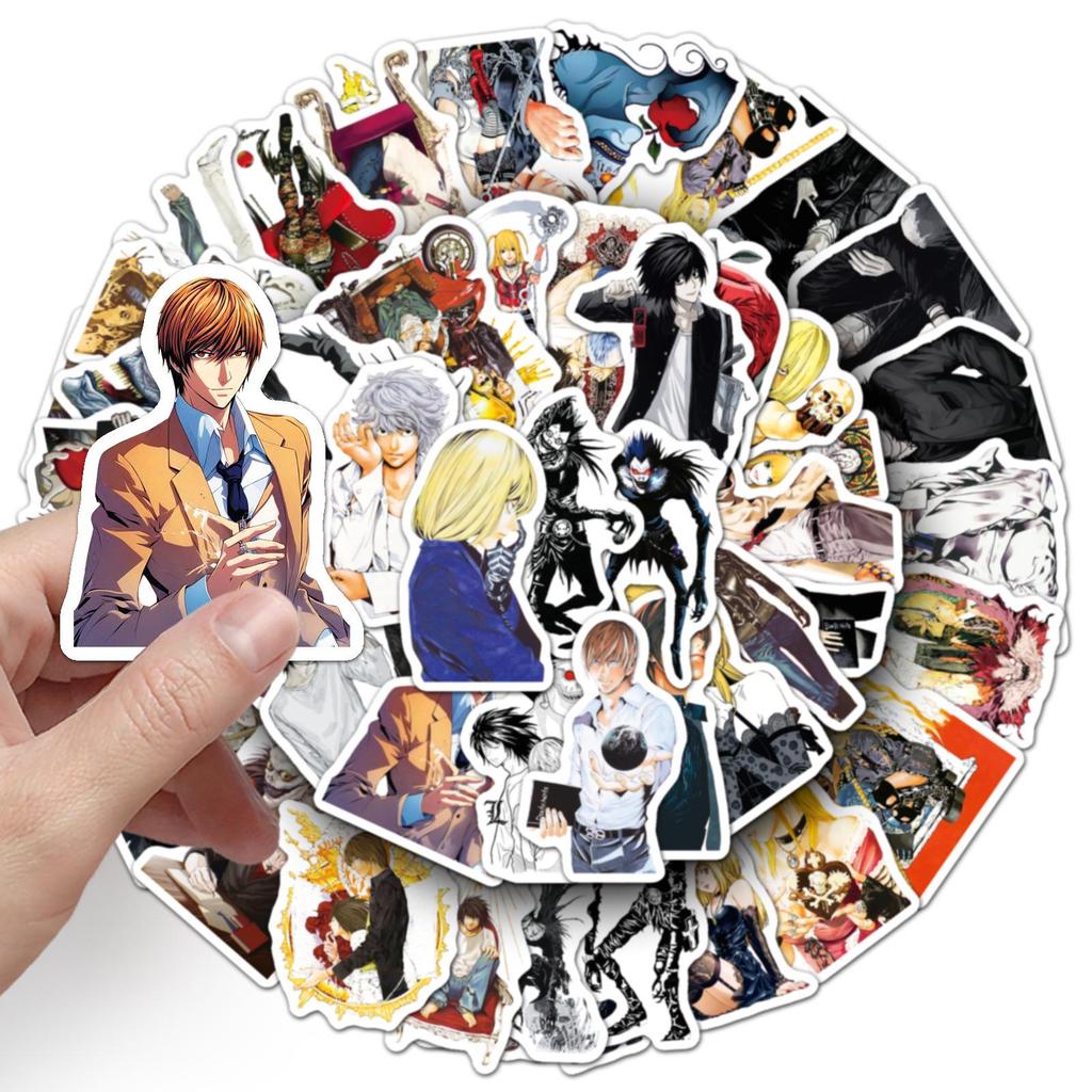 50 Death Note Stickers: Popular Japanese Anime Yagami Light Graffiti for Phone Cases and Thermos Cups