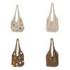 Summer Knitted Flowers Tote Bag With Woven Design For Casual Daily Use
