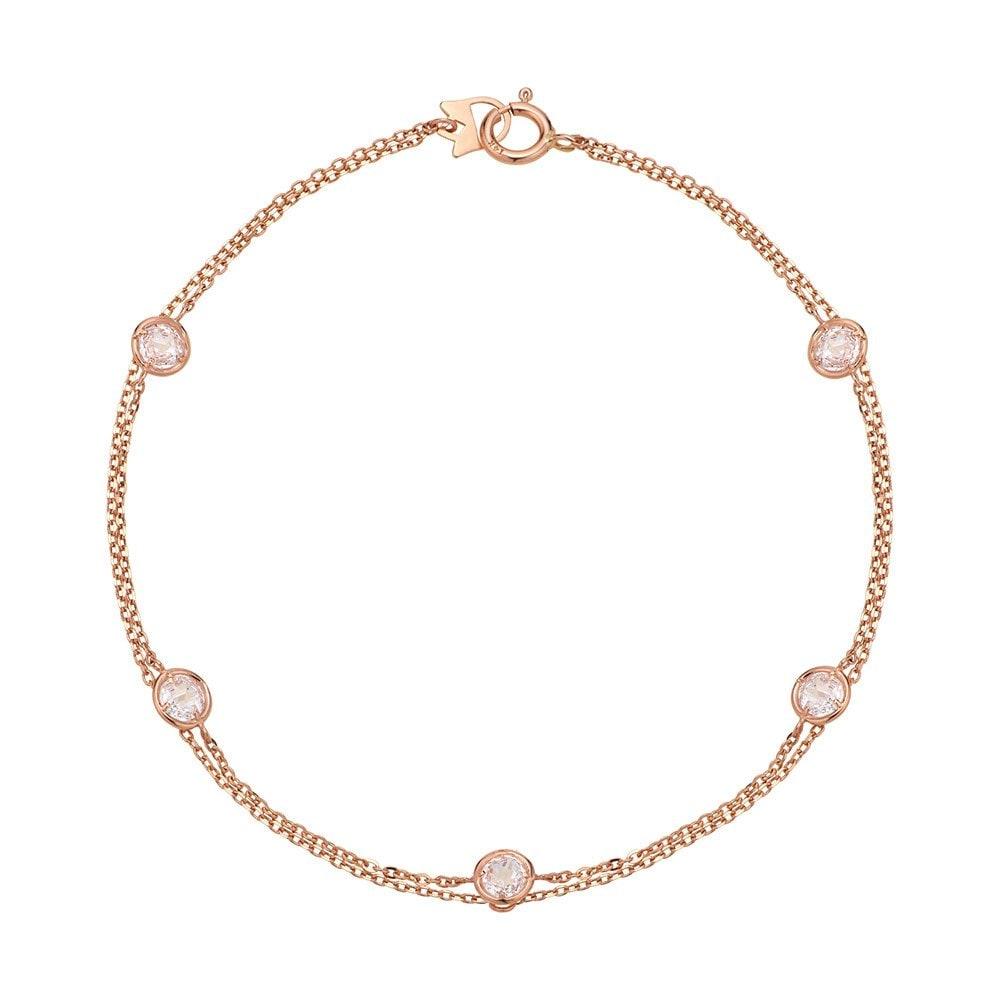 14K Rose Cut Gold Bracelet Chain