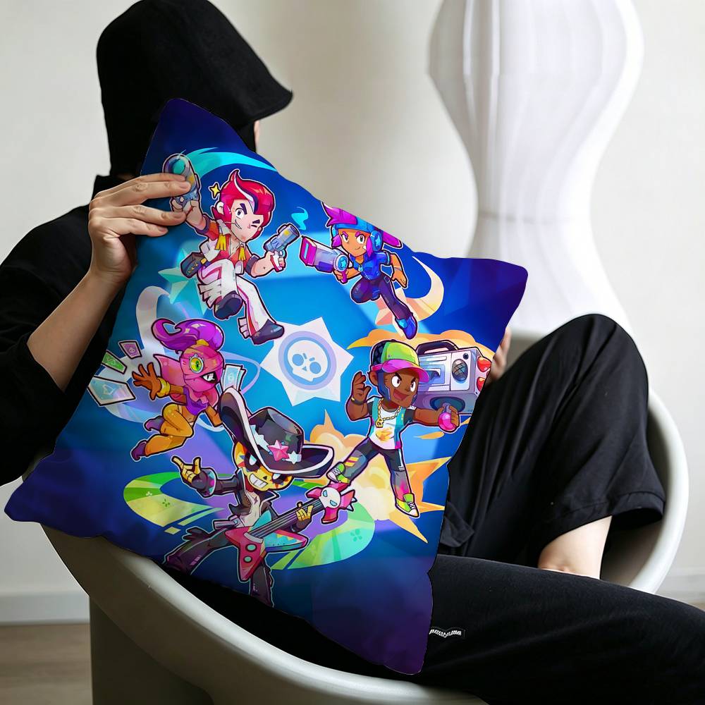 Strategy Game BBRAWL STARS Cushion Cover Pillowcase Upholstery Sofa Throw Pillow Home Decor Pillowcas