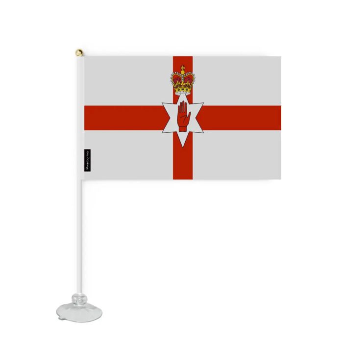 Drapeau - Irlande Du Nord - Mini - 20 X 30 Cm - Polyester - Ventouse Incluse - Recto/verso