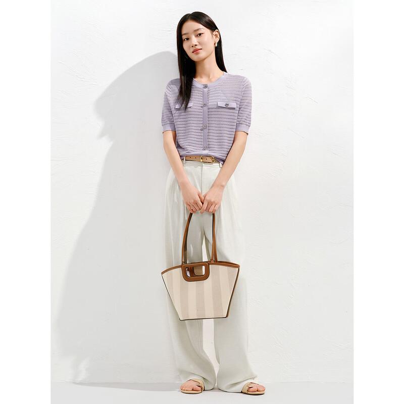 

Jiuzi Anacoco Women s Elegant Striped Knit Top S