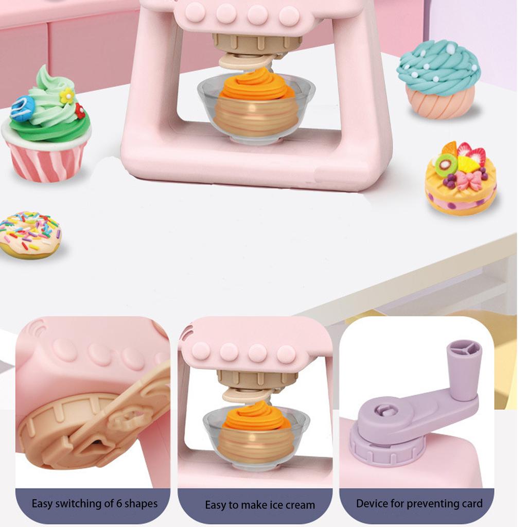 Children's Colored Clay Noodle Machine, Handmade Ultra Light Clay Ice Cream Machine, Rubber Clay Grinding Tool Toy