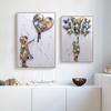 Abstract Butterfly Flower Girl Colorful Wall Art,Banksy Graffiti Art Canvas Paintings,Balloon Girl Colourful Prints,Home Decor