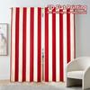 Flat Printing Curtains Without Rod Redwhitestripes Pattern Popular Versatile Polyester Curtain Set Of 2 Made Washable