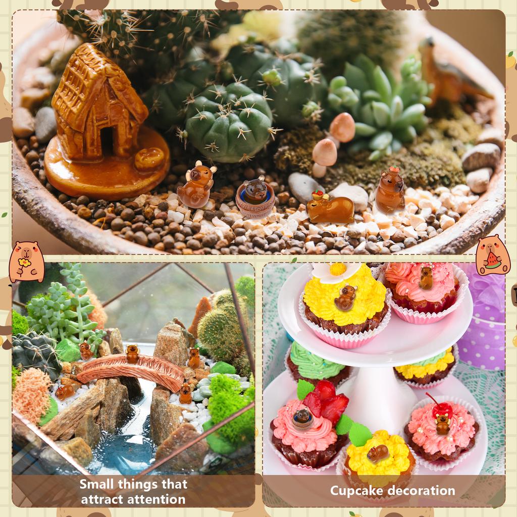 30 Pack Luminous Capybara Figures Mini Resin Capybara Glow In The Dark Miniature Capybaras Tiny Little Resin Animal Toys For Mic