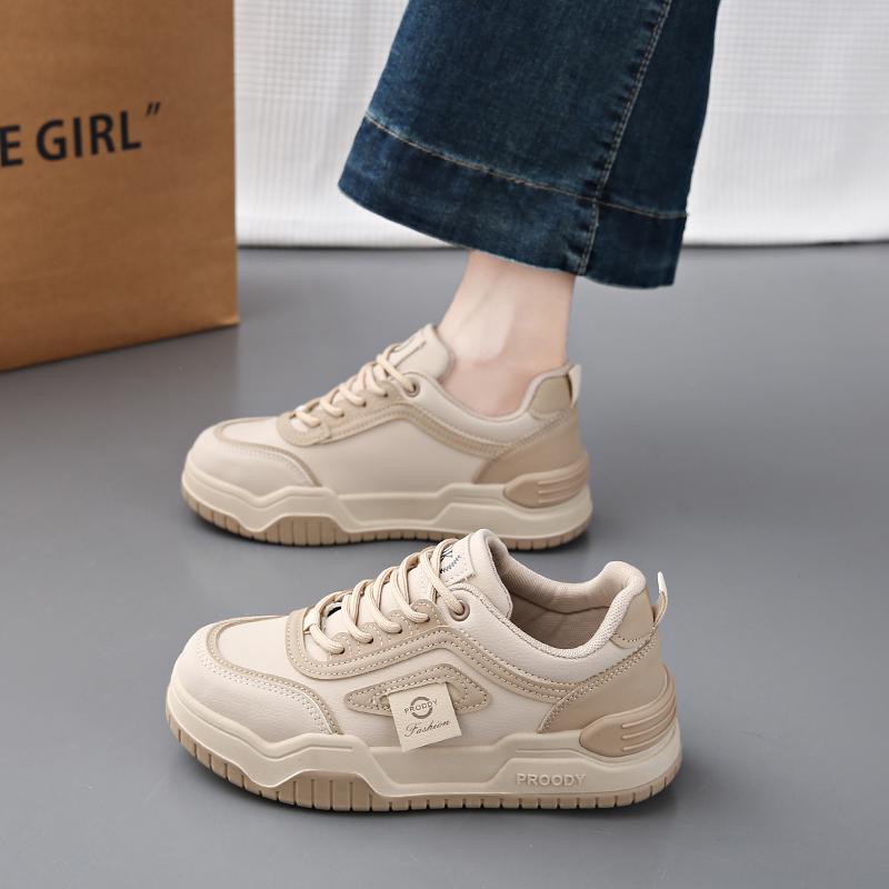 CRLAYDK Women's Classic Leather Sneakers Casual Tennis Breathable Skateboard Shoes Platform Walking Sports Trainers