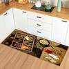 Tappetini per Pavimento Cucina di Casa con Motivo di Ingredienti e Spezie Decorazione Ingresso Tappetini per Pavimento