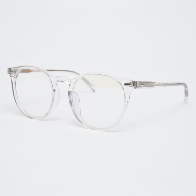 Aloeyewear [illusionist] Oversized Boston Frame Round Horn-rimmed Transparent Clear Glasses IL7411 2020G Blue Light Lens Selection