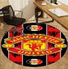 Manchester United F.C Pattern Round Rug, Indoor/Outdoor Mat, for Picnic, Gameroom, Bedroom, Office, Living Room, Home Decor Carpet, Birthday Gift