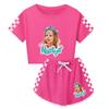 5530 Kids Girls Nastya Print Short Sleeves T-Shirt Shorts Pants Sport Clothes Set