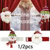 1/2 st Julfest Dekorationer Polyester Hållbar Tomte Snögubbe Gardinspänne Ring Gardiner Festival Fönster Dekoration