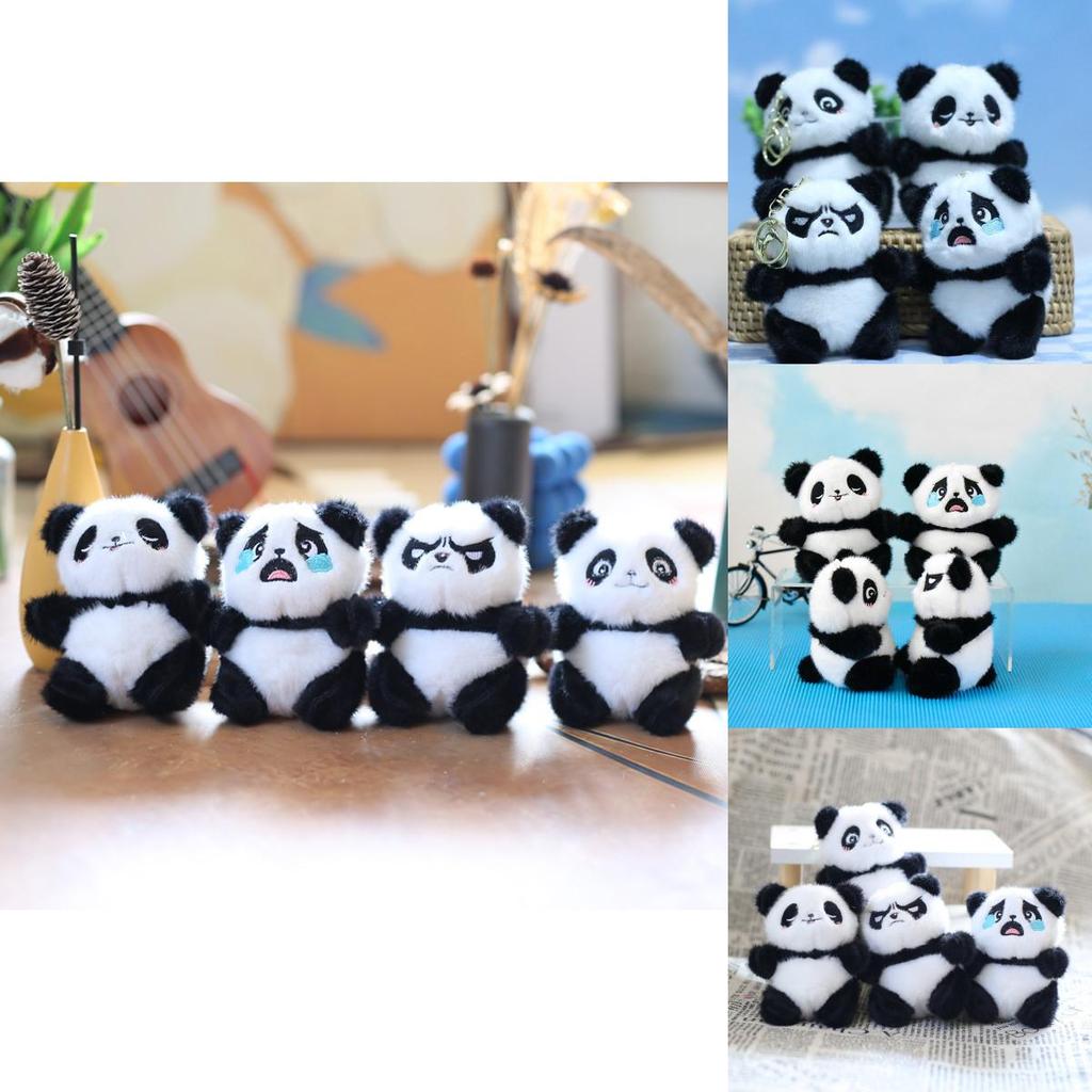 Adorable Plush Panda Keychain Super Soft Short Plush Stuffed Toy Bag Charm