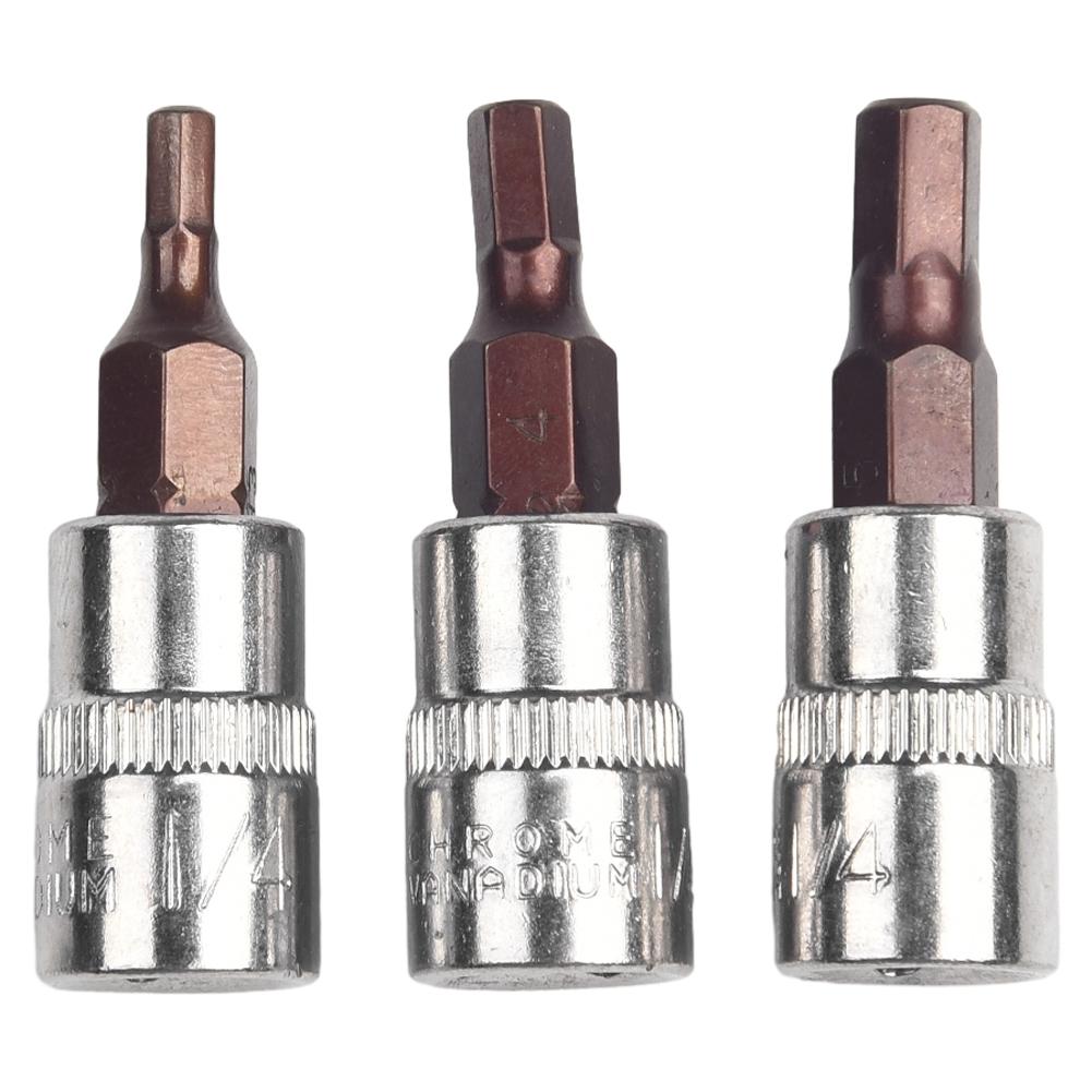 Replacement Accessories Screwdriver Bit Silver 3Pcs Chrome Vanadium Steel