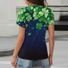 Damen T-Shirt Tee Print Knopf Kurzarm Täglich Wochenende Mode Basic V-Ausschnitt Reguläres Oberteil St. Patrick's Day