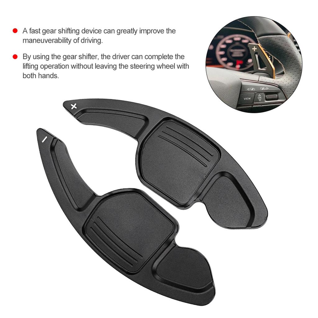2pcs Car Steering Wheel Shift Paddle Blade Shifter Black Fit for A3 A4L A5 A6 A7 A8 S5