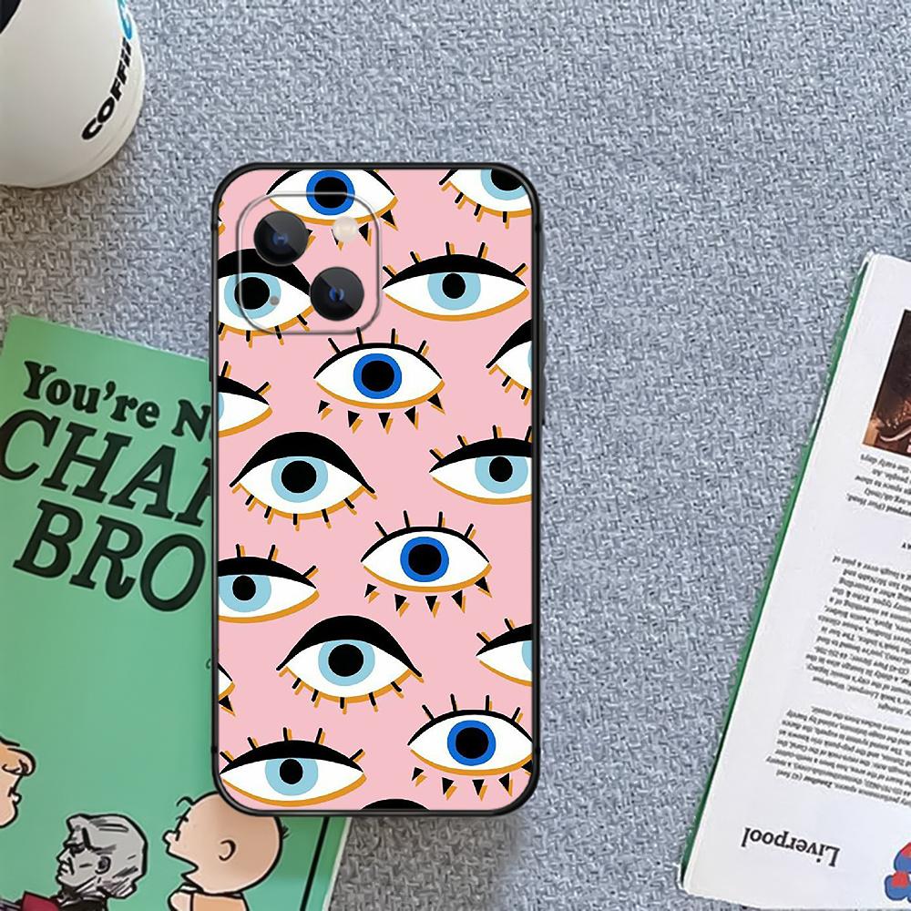 Evil Eye Pattern Art Phone Case Cover Coque For Iphone Xiaomi Mi Samsung Galaxy Redmi Note A S 11 12 13 14 15 22 23 24 5G Pro Plus Max Fe Ultra
