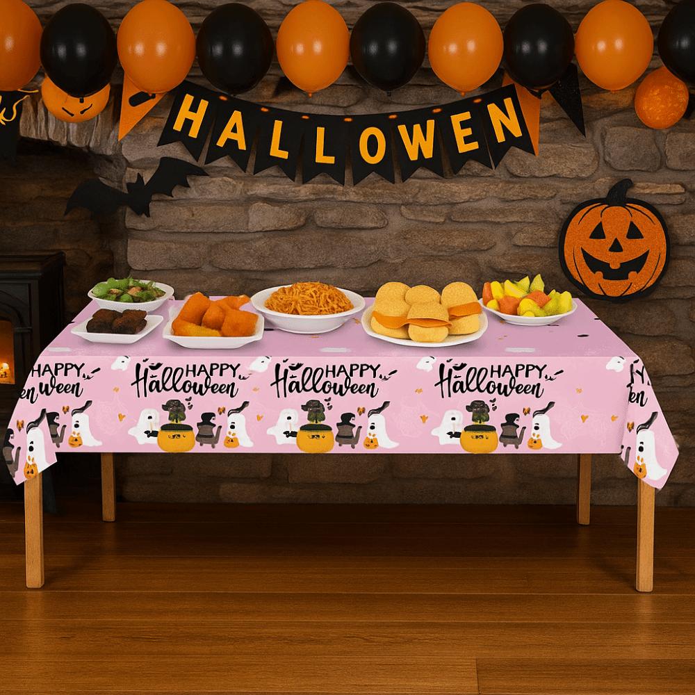 Plastic Halloween Tablecloth Halloween Theme Table Runner Disposable Table Cover  Table Decoration