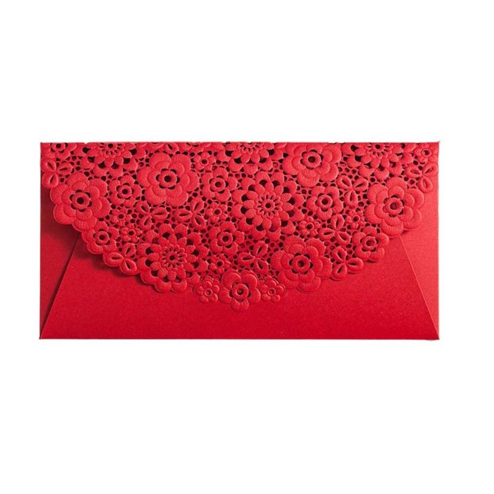 6pcs Laser Engraving Lucky Money Bag Hollow Red Packet Spring Festive Decoration HongBao  New Year