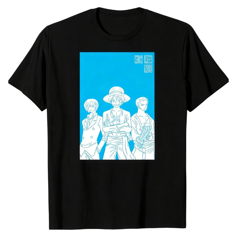 One Piece Monster Trio TShirt Character Group Print Crew Neck 100 Cotton Premium Oversized Urban Streetwear Tops