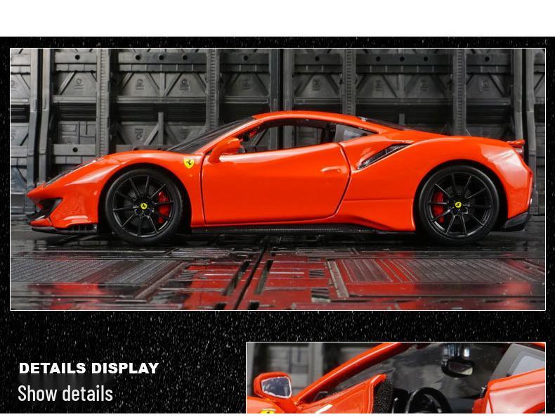 Bburago 1:18 488 Pista Alloy Supercar Model with Opening Doors